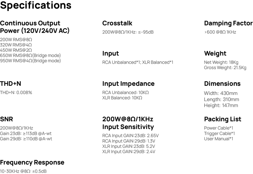 EverSolo DMP-F10 specifikationer